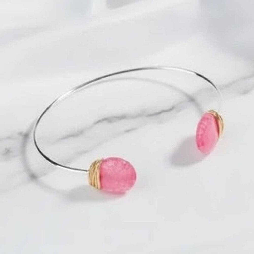 Ladies Pink Stone Wire Bracelet 15$